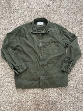 Corridor NYC OG Misha Overshirt Mens Large Green Cotton Twill Military Army